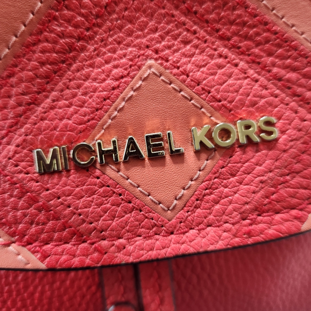 Michael Kors Red Riley Backpack - Picture 7 of 16